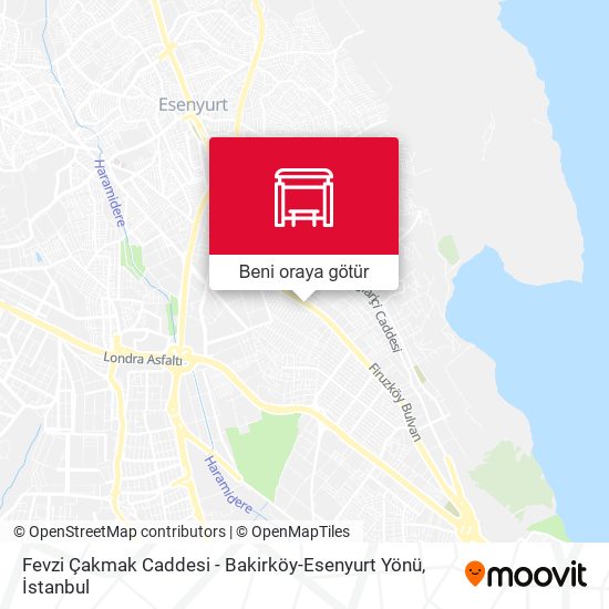 Fevzi Çakmak Caddesi - Bakirköy-Esenyurt Yönü harita