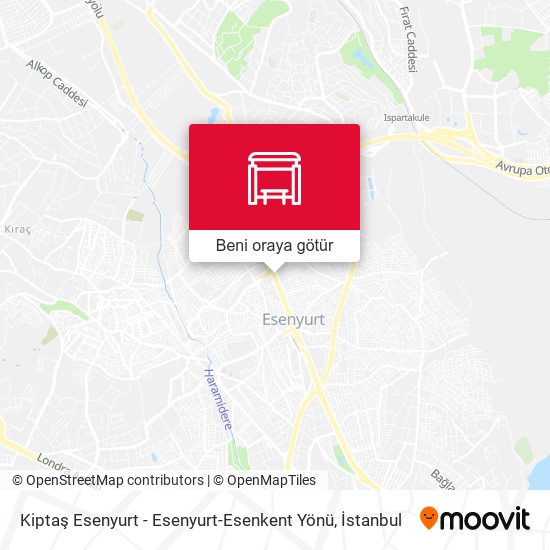 Kiptaş Esenyurt - Esenyurt-Esenkent Yönü harita