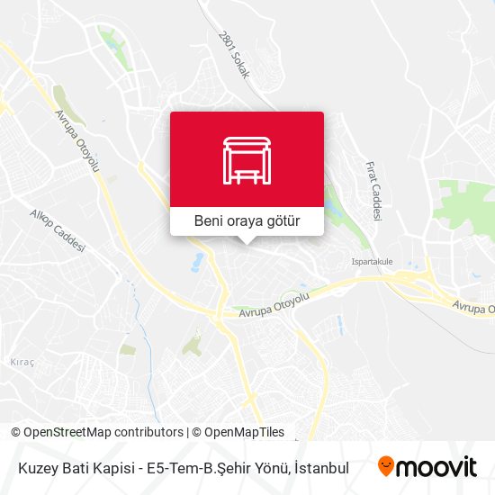 Kuzey Bati Kapisi - E5-Tem-B.Şehir Yönü harita