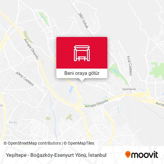 Yeşiltepe - Boğazköy-Esenyurt Yönü harita