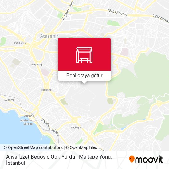 Aliya İzzet Begoviç Öğr. Yurdu - Maltepe Yönü harita