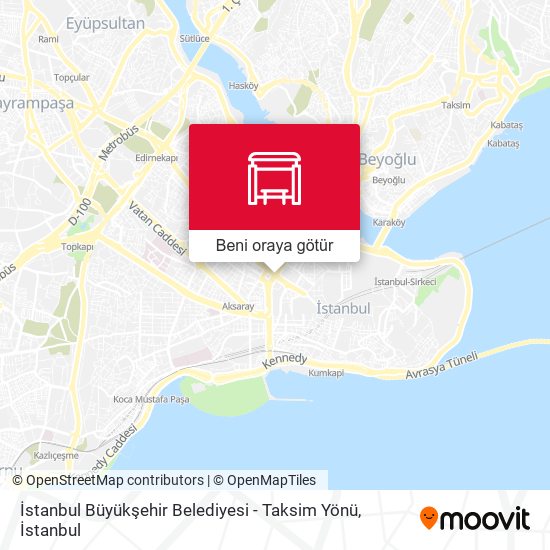 İstanbul Büyükşehir Belediyesi - Taksim Yönü harita