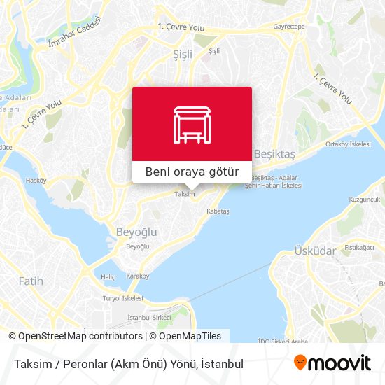Taksim / Peronlar (Akm Önü) Yönü harita