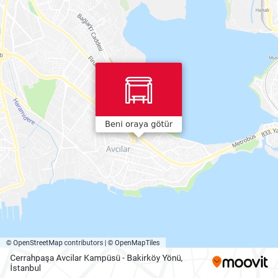 Cerrahpaşa Avcilar Kampüsü - Bakirköy Yönü harita