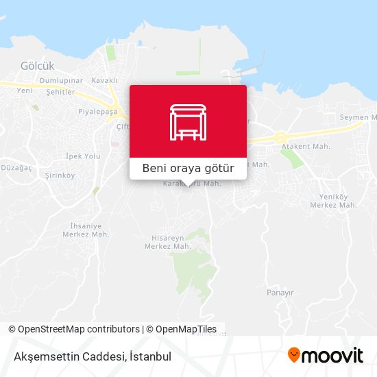 Akşemsettin Caddesi harita