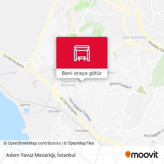 Adem Yavuz Mezarlığı harita