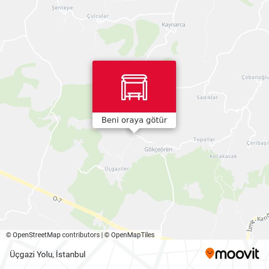 Üçgazi Yolu harita