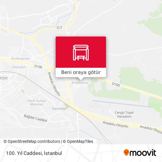 100. Yıl Caddesi harita