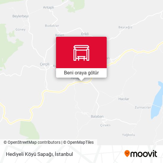Hediyeli Köyü Sapağı harita