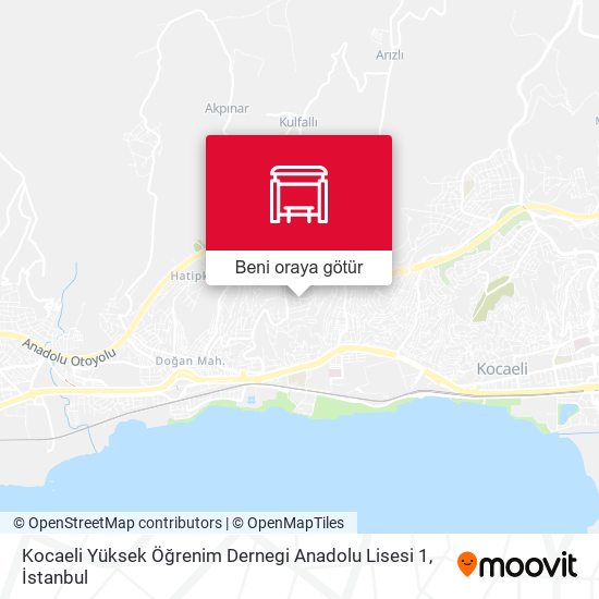 Kocaeli Yüksek Öğrenim Dernegi Anadolu Lisesi 1 harita