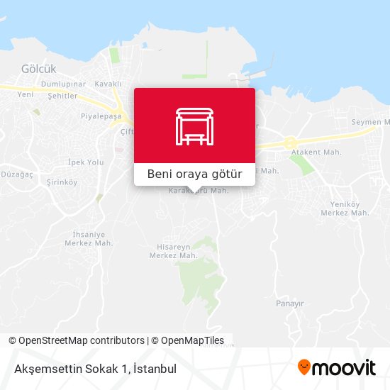 Akşemsettin Sokak 1 harita