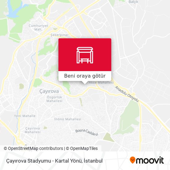 Çayırova Stadyumu - Kartal Yönü harita