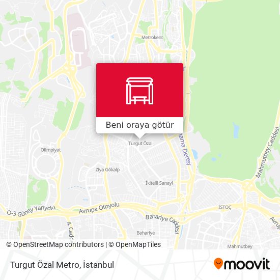 Turgut Özal Metro harita