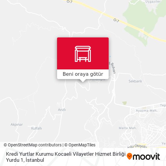 Kredi Yurtlar Kurumu Kocaeli Vilayetler Hizmet Birliği Yurdu 1 harita