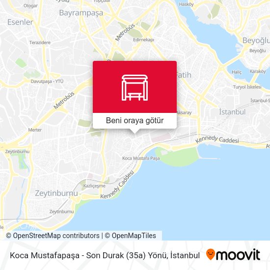 Koca Mustafapaşa - Son Durak (35a) Yönü harita