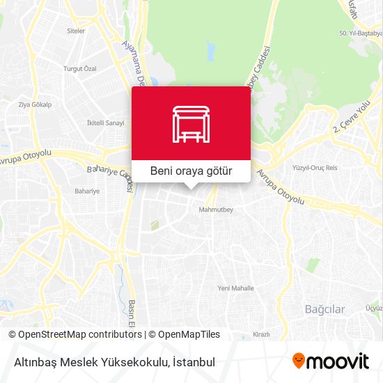 Altınbaş Meslek Yüksekokulu harita