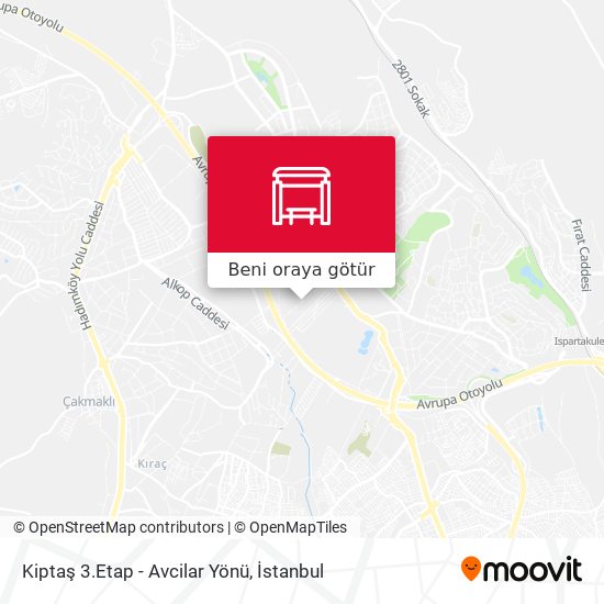 Kiptaş 3.Etap - Avcilar Yönü harita