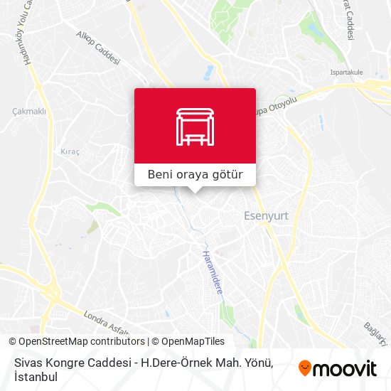 Sivas Kongre Caddesi - H.Dere-Örnek Mah. Yönü harita