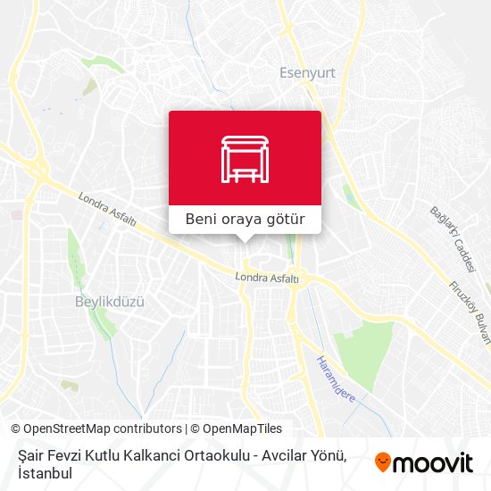 Şair Fevzi Kutlu Kalkanci Ortaokulu - Avcilar Yönü harita