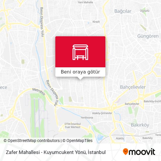 Zafer Mahallesi - Kuyumcukent Yönü harita