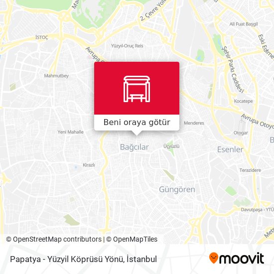 Papatya - Yüzyil Köprüsü Yönü harita