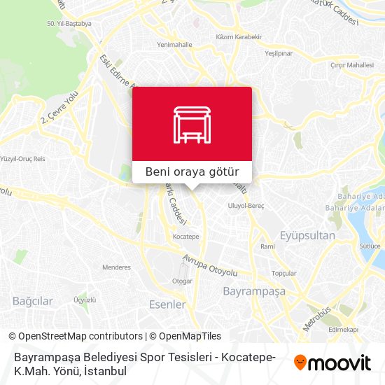 Bayrampaşa Belediyesi Spor Tesisleri - Kocatepe-K.Mah. Yönü harita