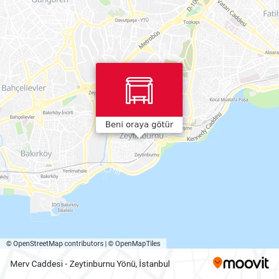 Merv Caddesi - Zeytinburnu Yönü harita