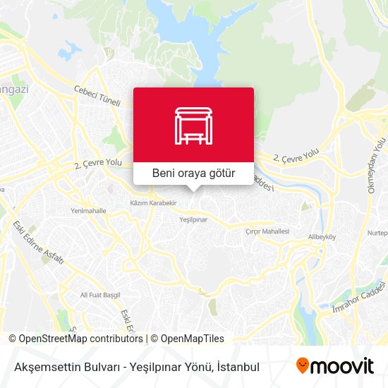 Akşemsettin Bulvarı - Yeşilpınar Yönü harita