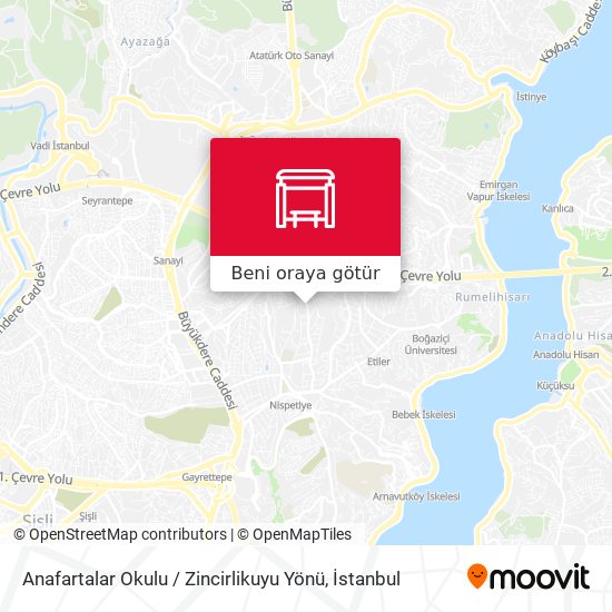 Anafartalar Okulu / Zincirlikuyu Yönü harita