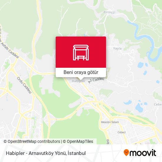 Habipler - Arnavutköy Yönü harita