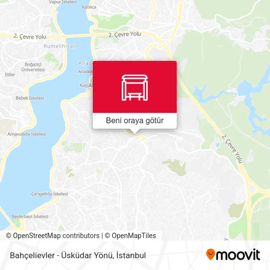 Bahçelievler - Üsküdar Yönü harita