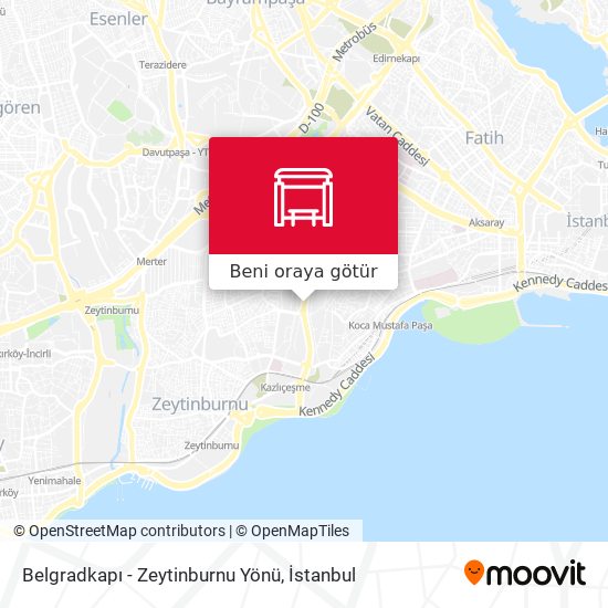 Belgradkapı - Zeytinburnu Yönü harita