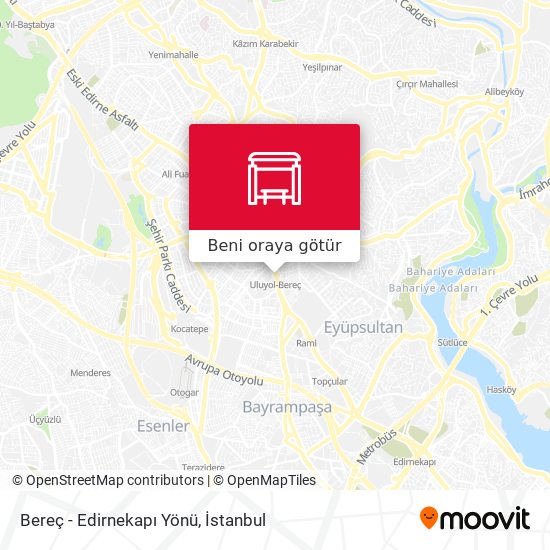 Bereç - Edirnekapı Yönü harita