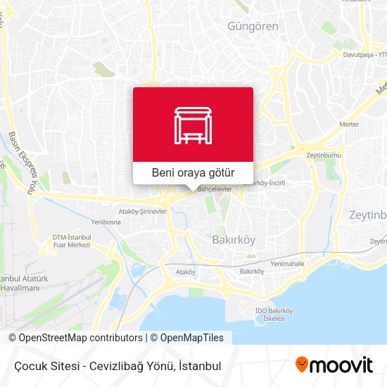 Çocuk Sitesi - Cevizlibağ Yönü harita