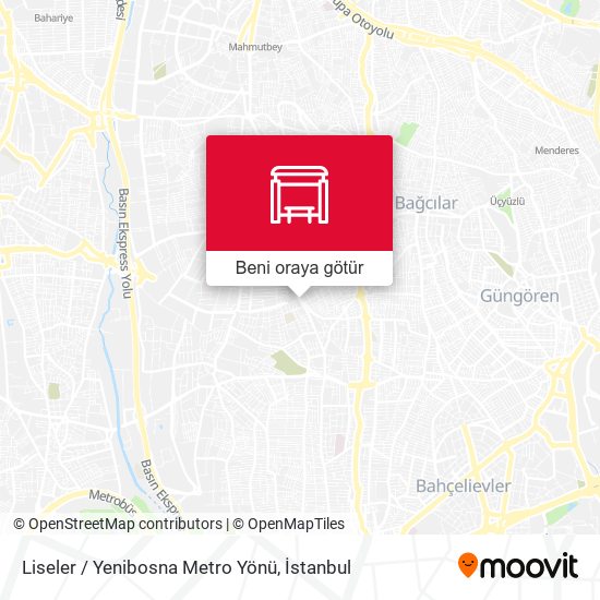 Liseler / Yenibosna Metro Yönü harita