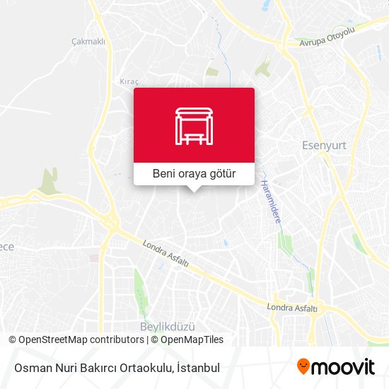 Osman Nuri Bakırcı Ortaokulu harita