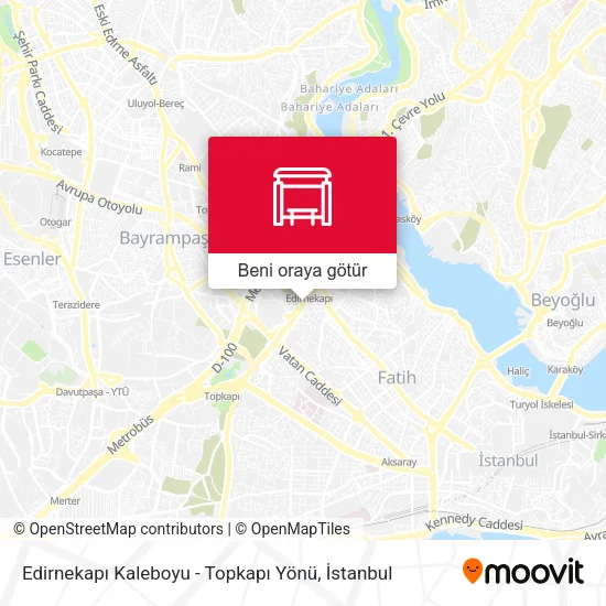Edirnekapı Kaleboyu - Topkapı Yönü harita