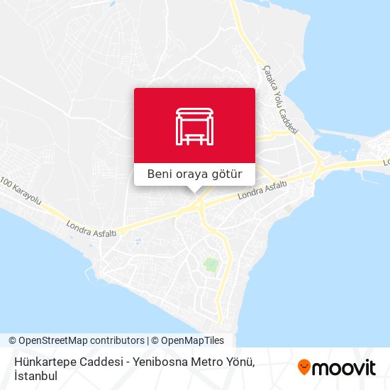 Hünkartepe Caddesi - Yenibosna Metro Yönü harita