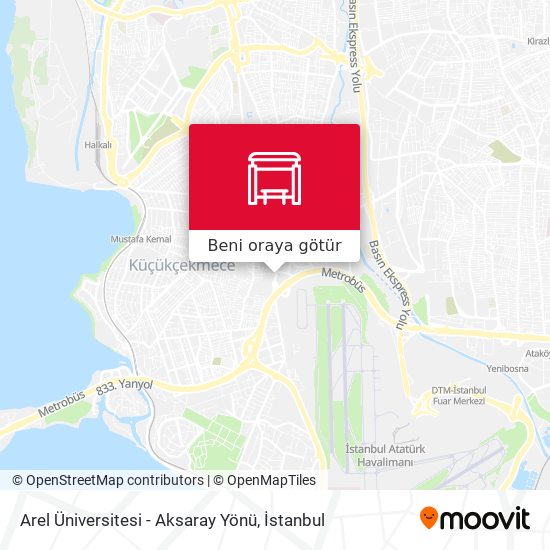 Arel Üniversitesi - Aksaray Yönü harita