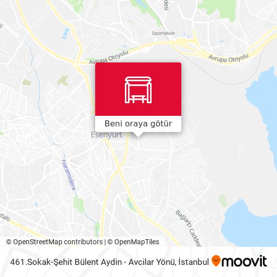 461.Sokak-Şehit Bülent Aydin - Avcilar Yönü harita