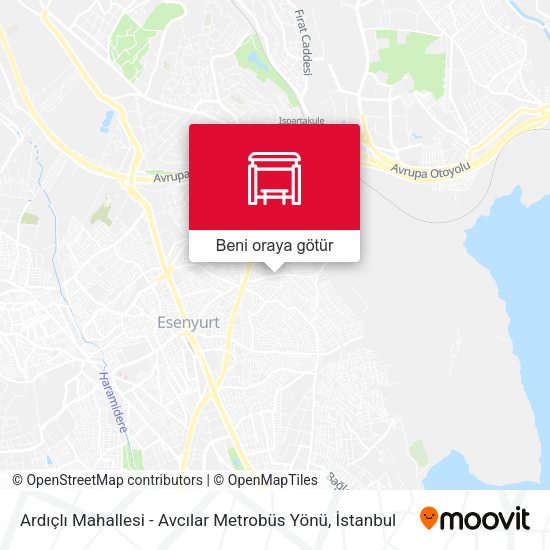 Ardıçlı Mahallesi - Avcılar Metrobüs Yönü harita