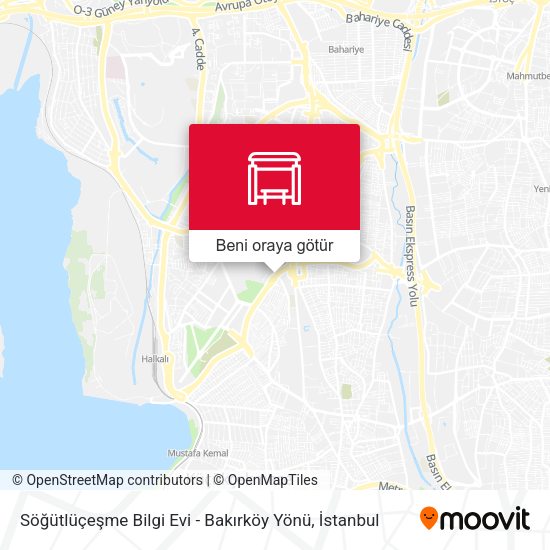 Söğütlüçeşme Bilgi Evi - Bakırköy Yönü harita