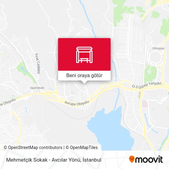 Mehmetçik Sokak - Avcılar Yönü harita