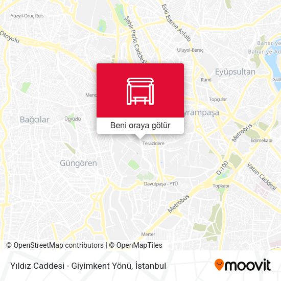 Yıldız Caddesi - Giyimkent Yönü harita
