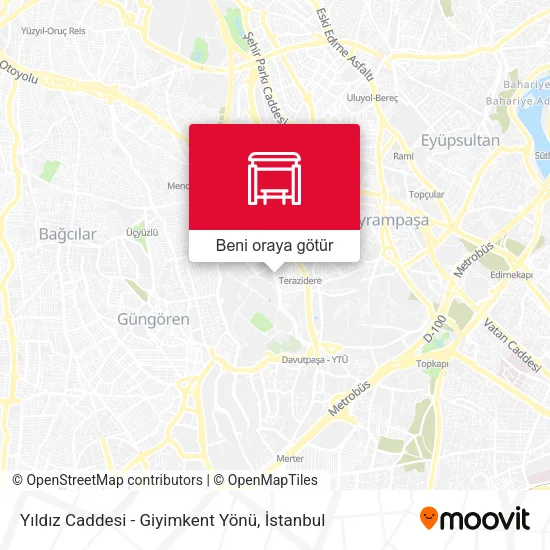 Yıldız Caddesi - Giyimkent Yönü harita