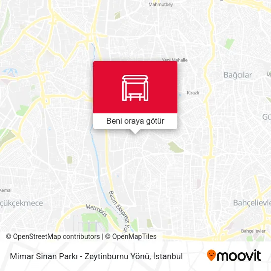 Mimar Sinan Parkı - Zeytinburnu Yönü harita