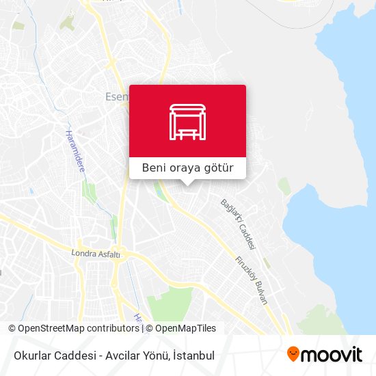 Okurlar Caddesi - Avcilar Yönü harita