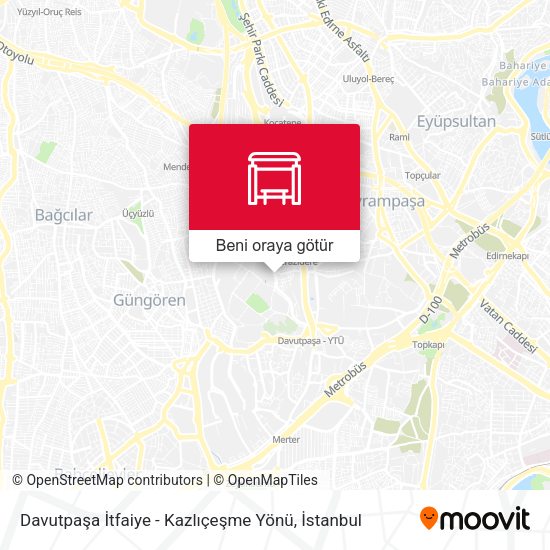 Davutpaşa İtfaiye - Kazlıçeşme Yönü harita