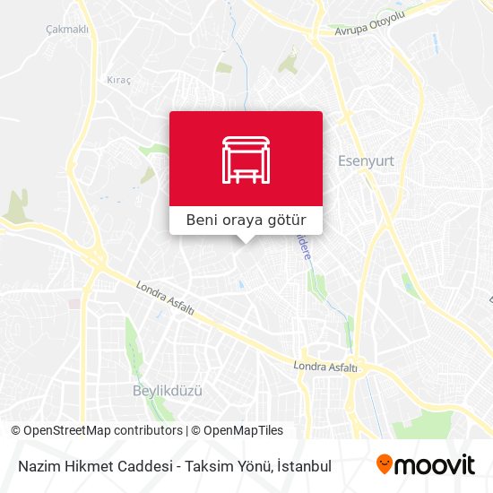 Nazim Hikmet Caddesi - Taksim Yönü harita