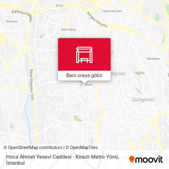 Hoca Ahmet Yesevi Caddesi - Kirazlı Metro Yönü harita
